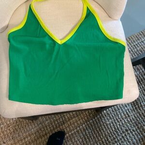 Kelly green cropped halter top